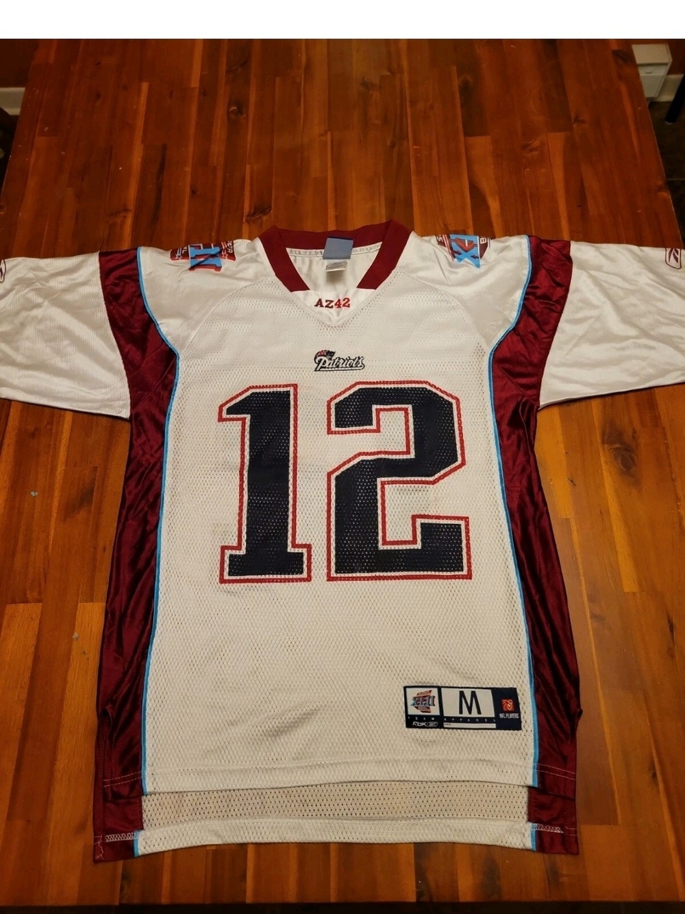 New England Patriots Superbowl 42 Tom Brady Jersey Official Reebok Mens Medium